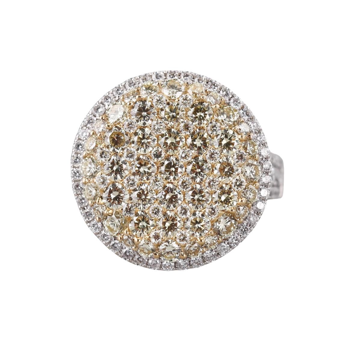 Hakman 18k Gold 4.25ctw Fancy Diamond Ring