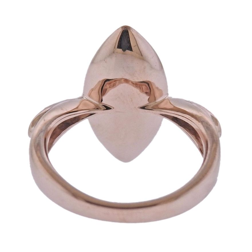 Kabana 14k Rose Gold Coral Diamond Ring