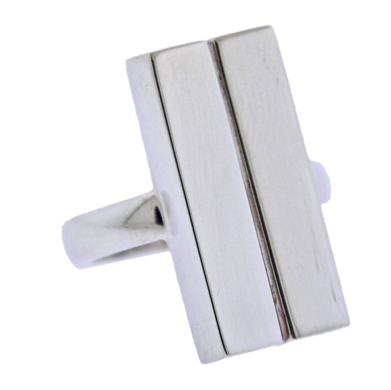 Georg Jensen Aria Silver Two Bar Ring