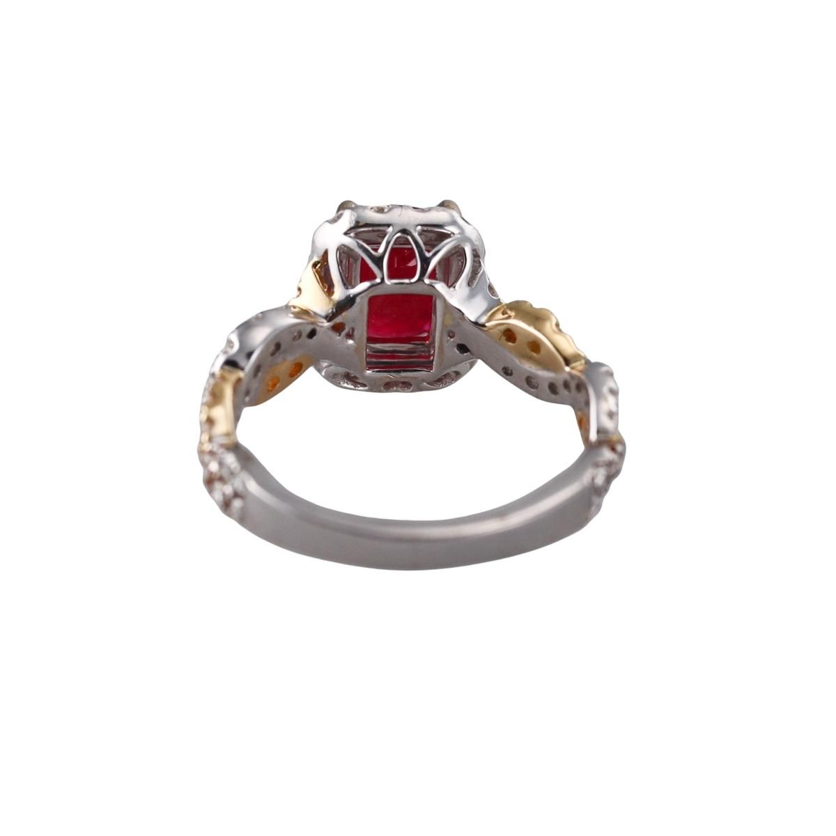 Hakman 18k Gold Diamond 1.77ct Ruby Engagement Ring
