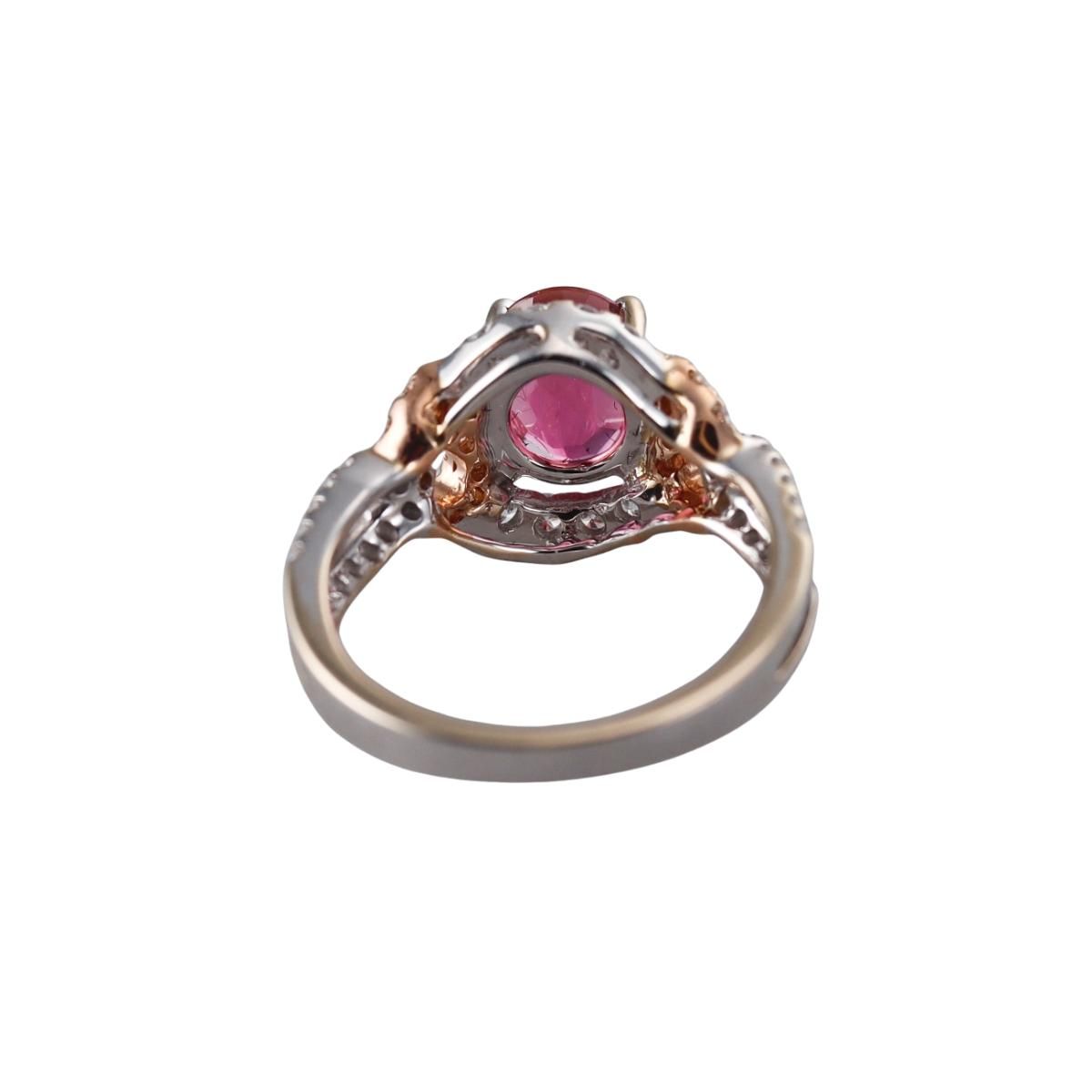 Hakman 18k Gold Diamond 1.32ct Tourmaline Ring
