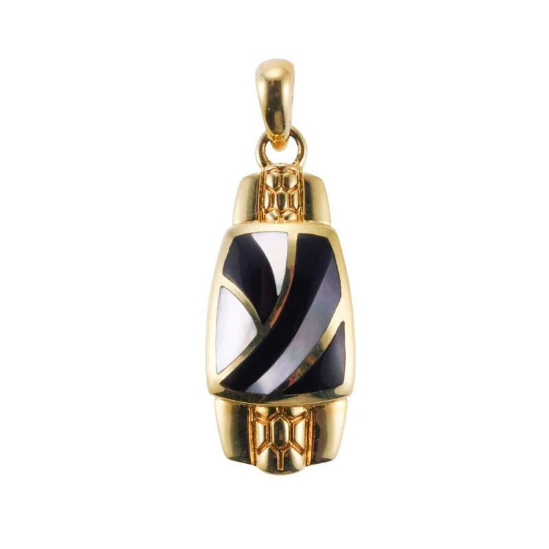 Asch Grossbardt Inlay Mop Onyx Gold Pendant