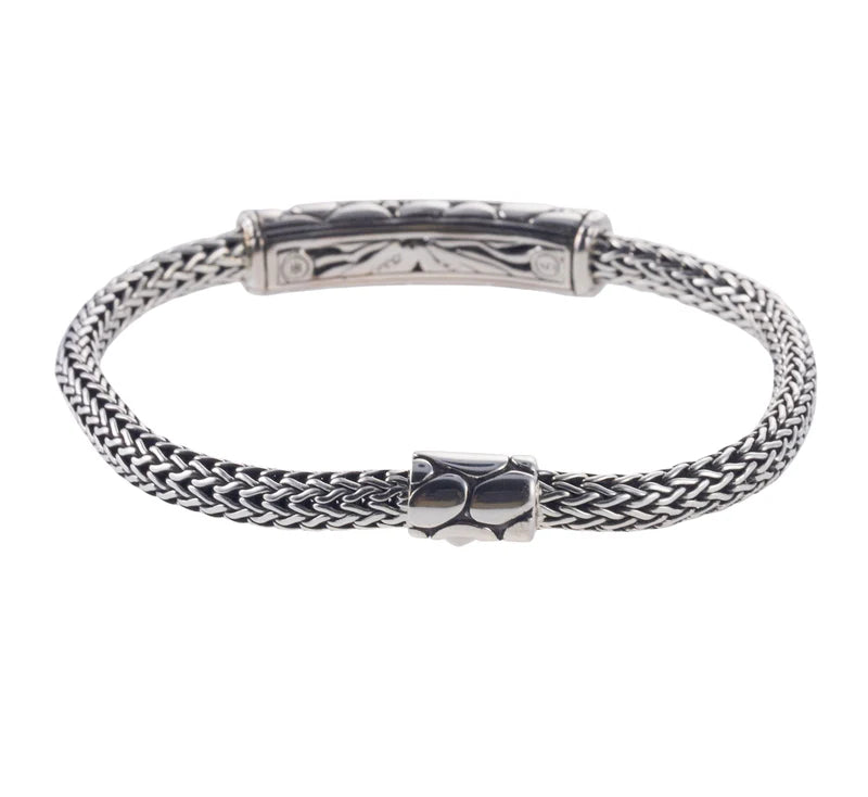 John Hardy Kali Sterling Silver Diamond Bracelet OG-2610