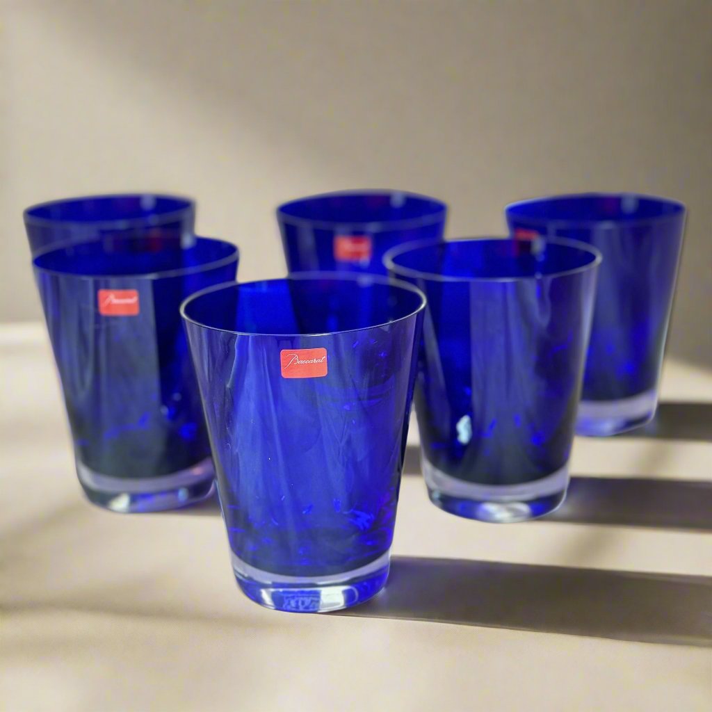 Baccarat Crystal Mosaique Tumbler Set of 6 Dark Blue 2101628