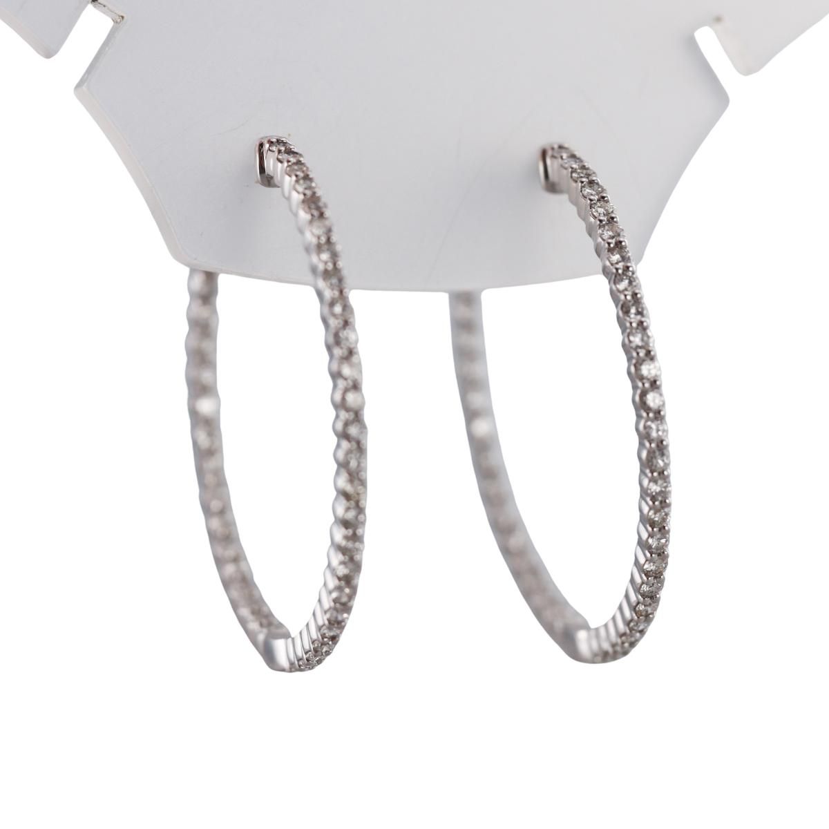 14k Gold Inside Out Diamond Hoop Earrings