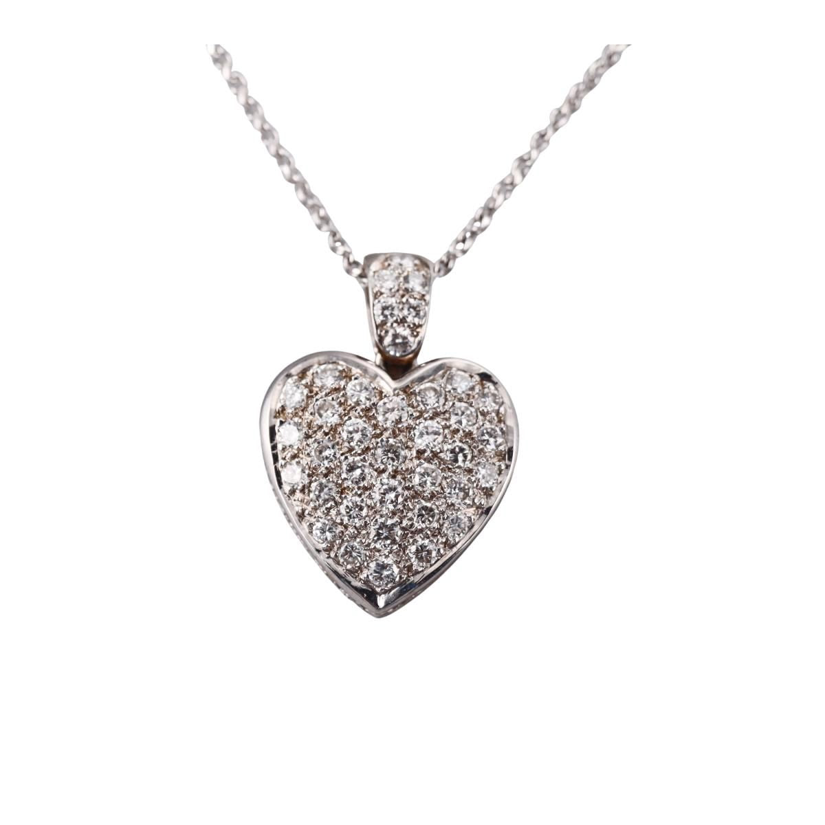 14k Gold Diamond Heart Pendant Necklace
