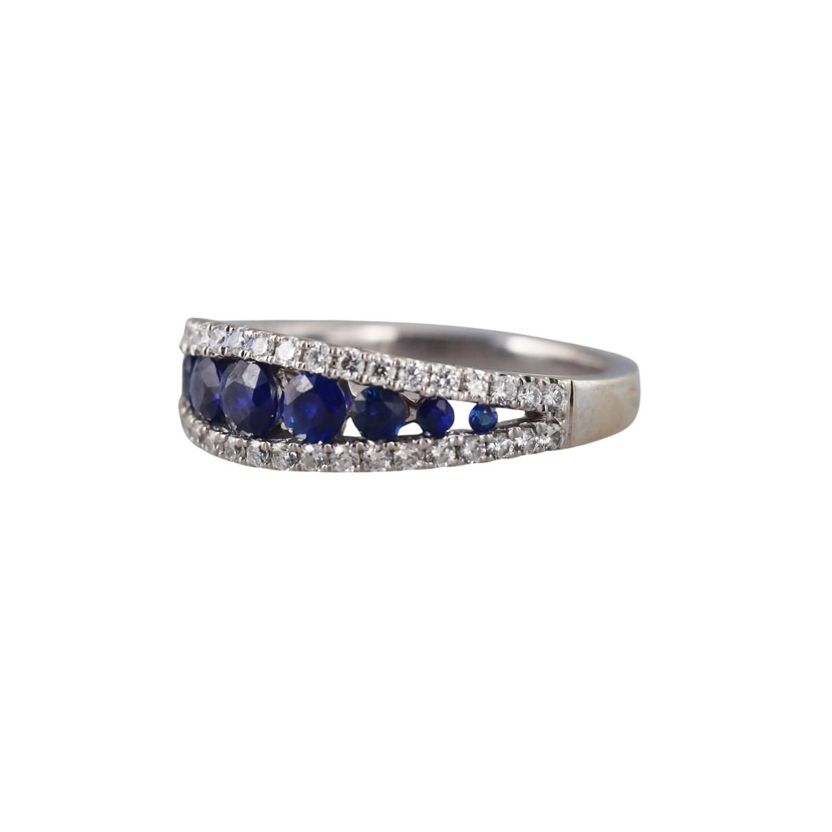 18k Gold Sapphire Diamond Ring