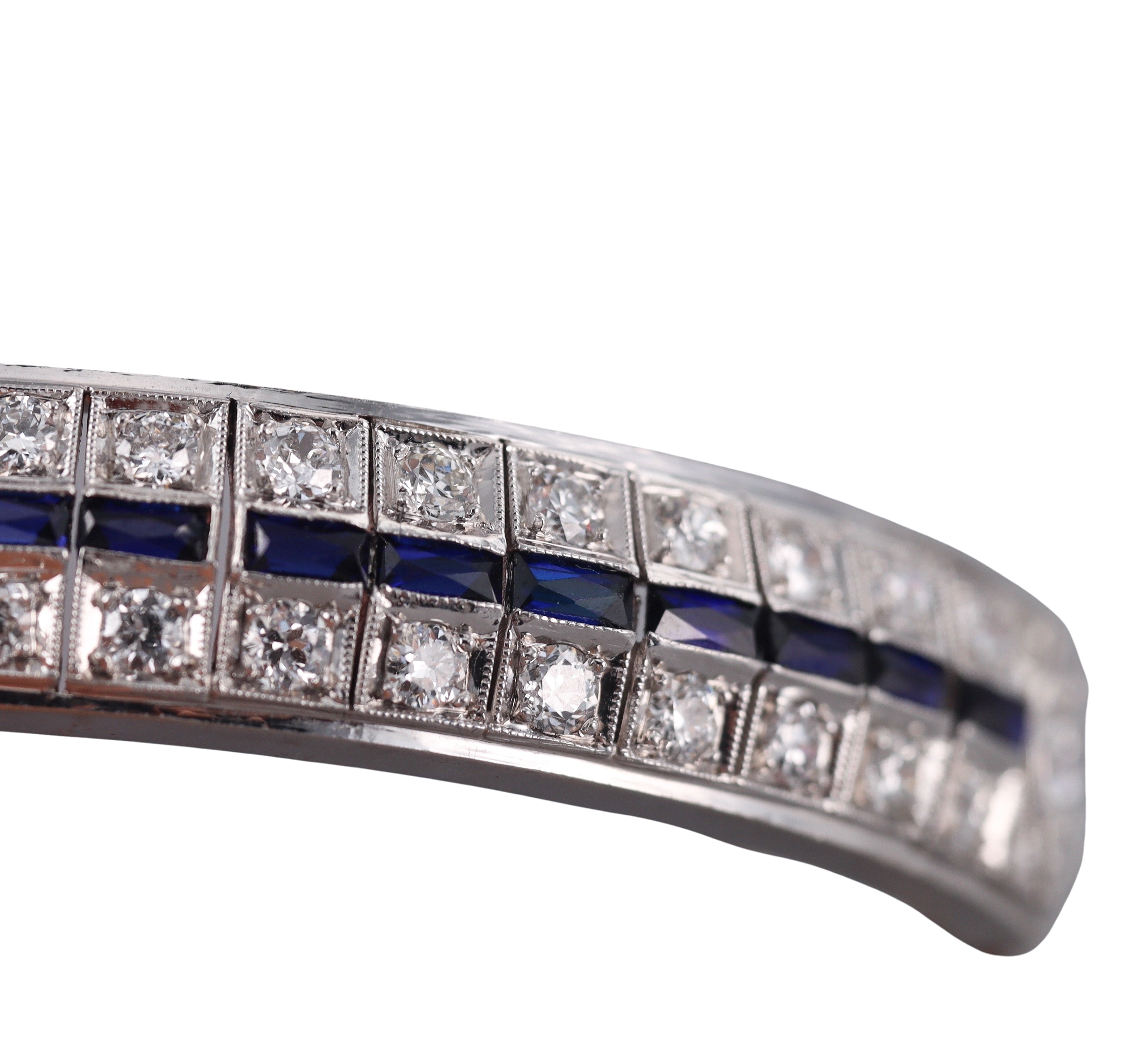 14k Gold Diamond Sapphire Bangle Bracelet Set