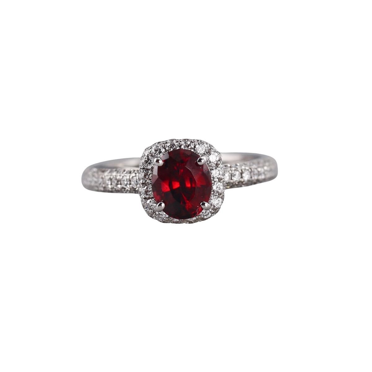14k Gold Diamond 1.56ct Garnet Ring