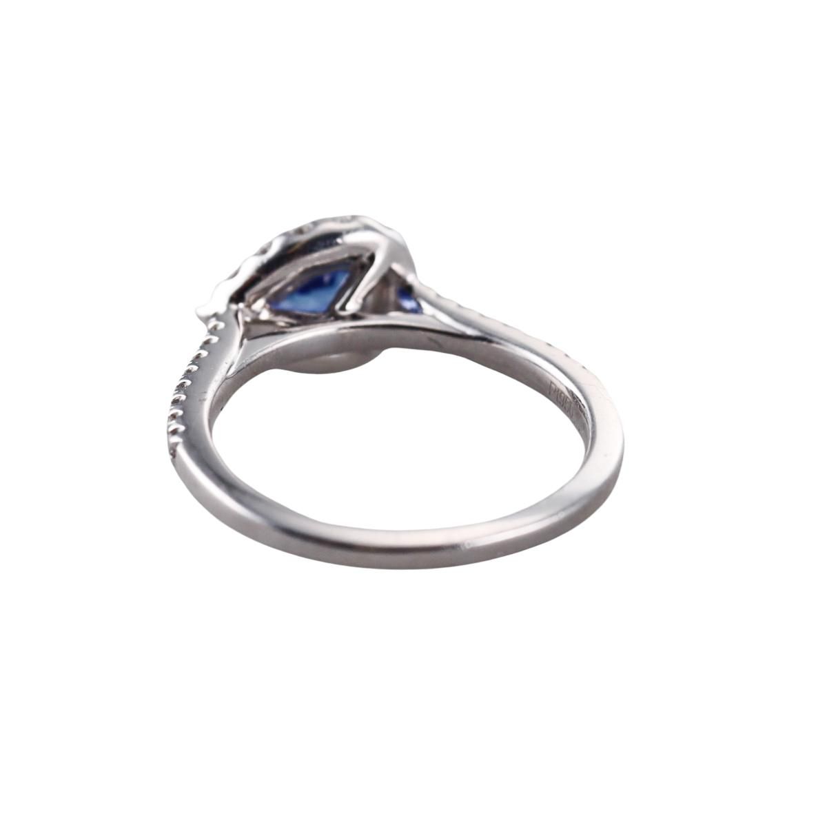 Platinum Diamond Pear Shape Sapphire Ring