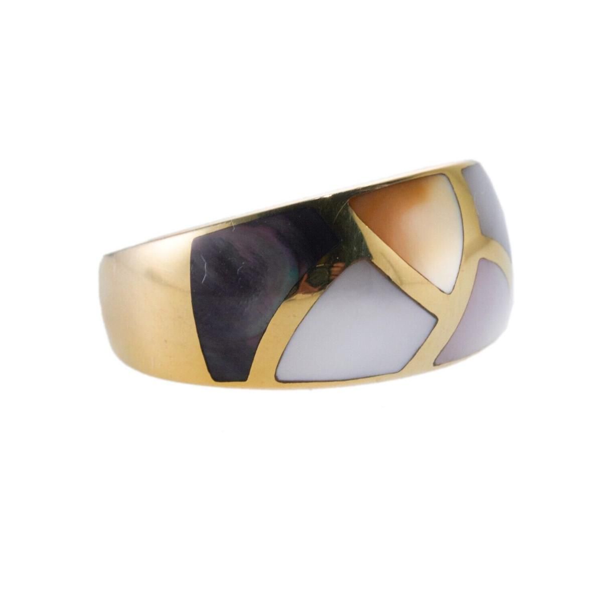 Asch Grossbardt MOP Inlay Gold Ring