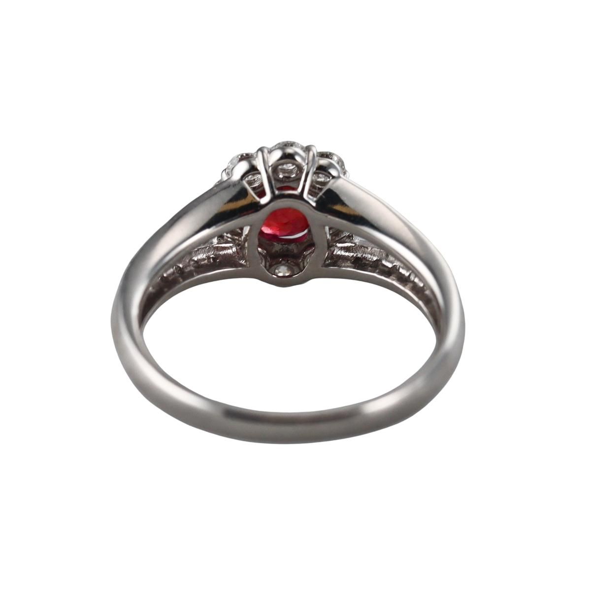 0.85ct No Heat Thai Pigeon Blood Ruby Diamond Engagement Platinum Ring