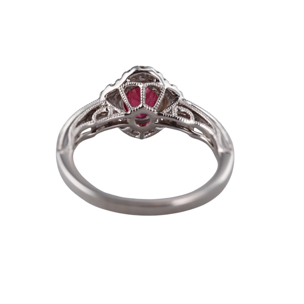 14k Gold Diamond Ruby Ring