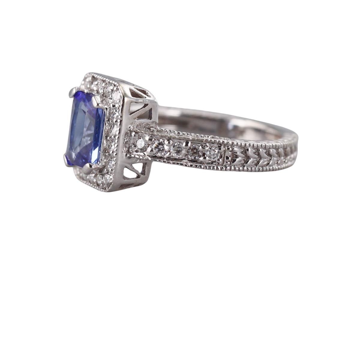 1.00ct Tanzanite Diamond 14k Gold Ring