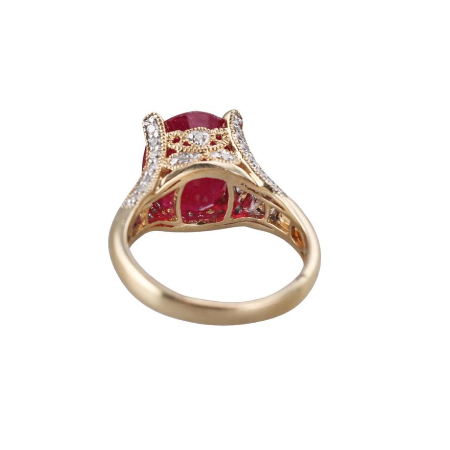 14k Gold 3ct Ruby Diamond Ring