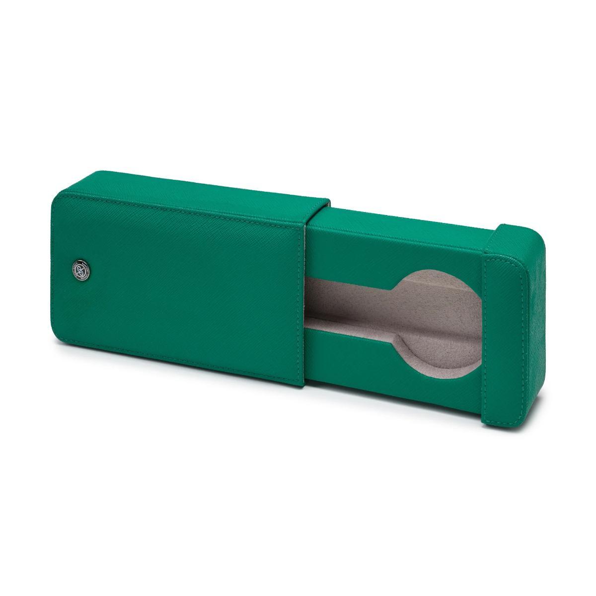 Rapport London Via Leather Single Watch Slipcase In Green