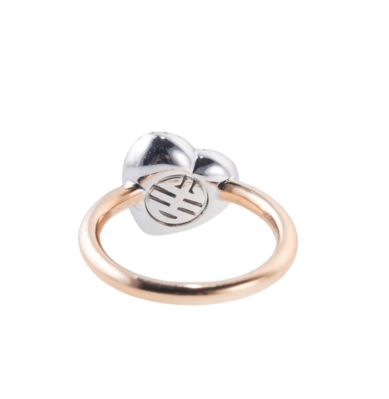 Mimi Milano Juliet Heart Garnet Diamond Gold Ring