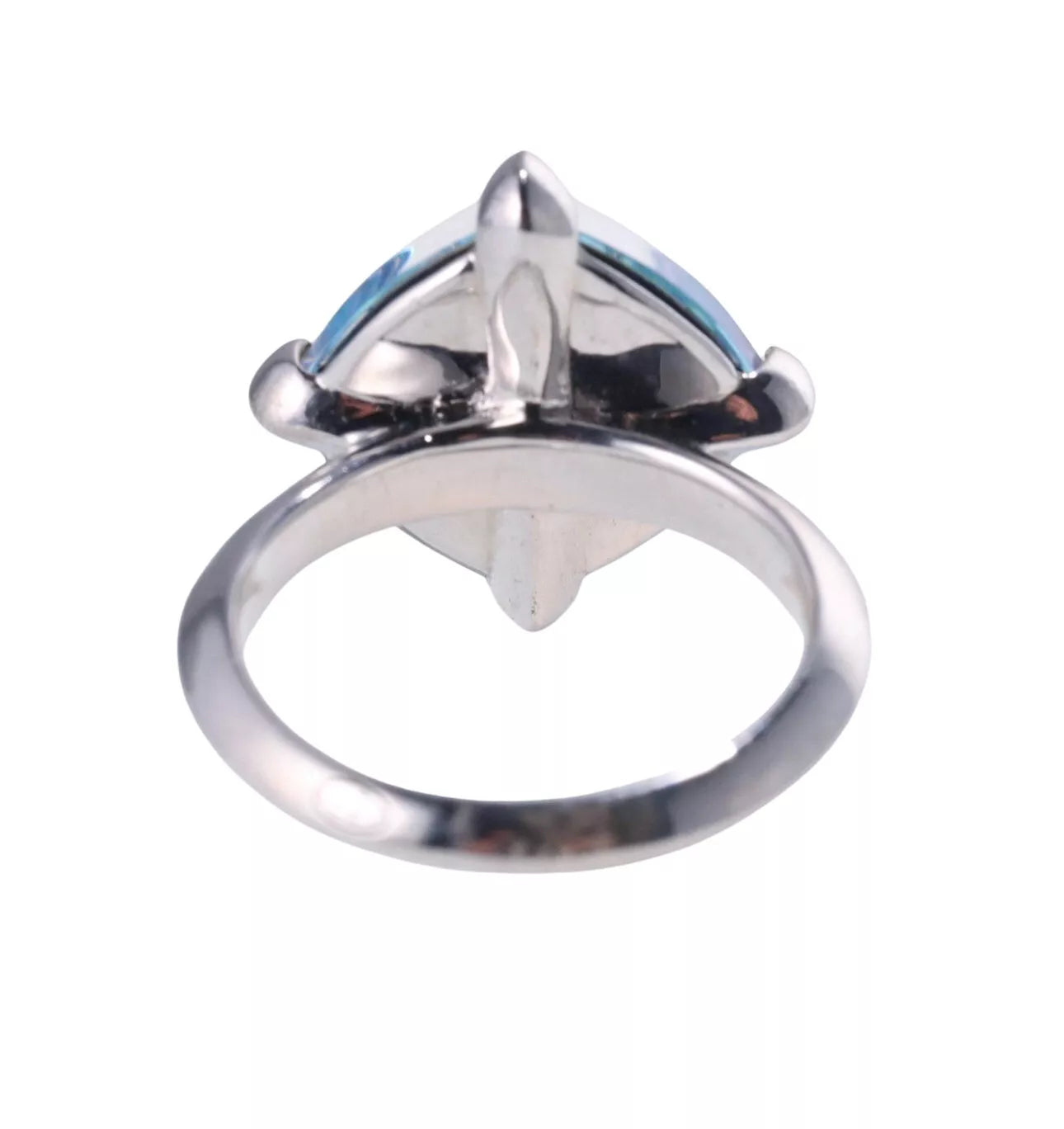 Baccarat Sterling Silver Aqua Crystal Medicis Ring