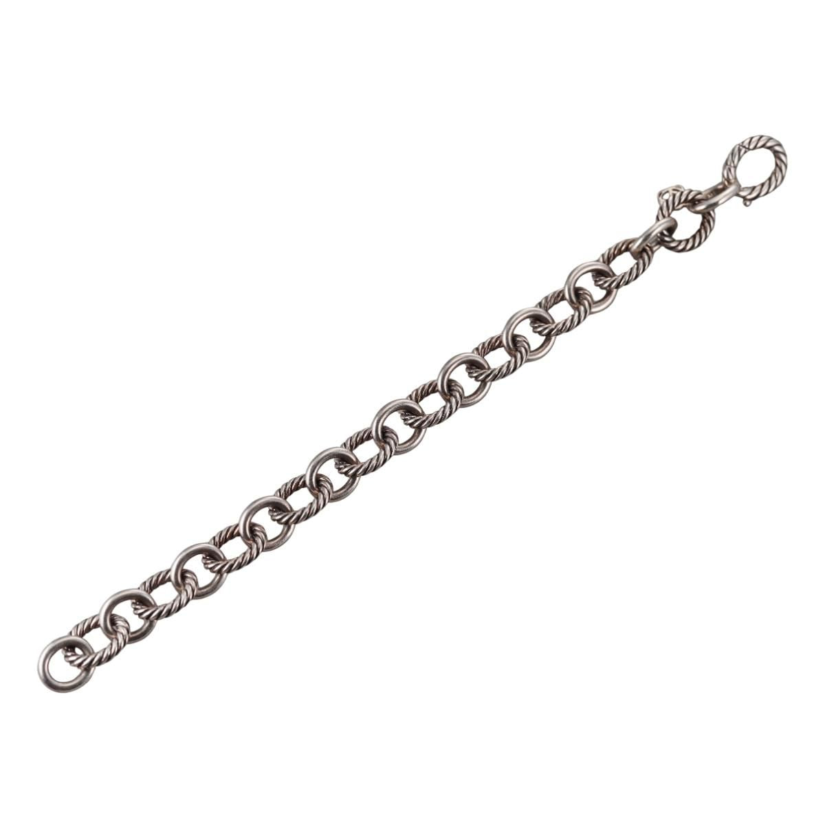 David Yurman Silver Cable Oval Link Bracelet