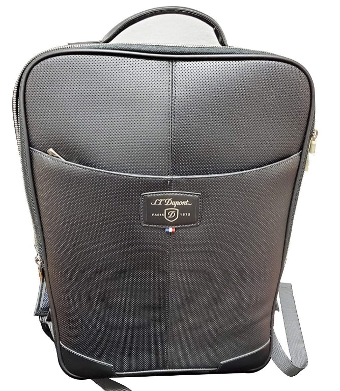 S.T. Dupont Black Perforated Leather Laptop Backpack