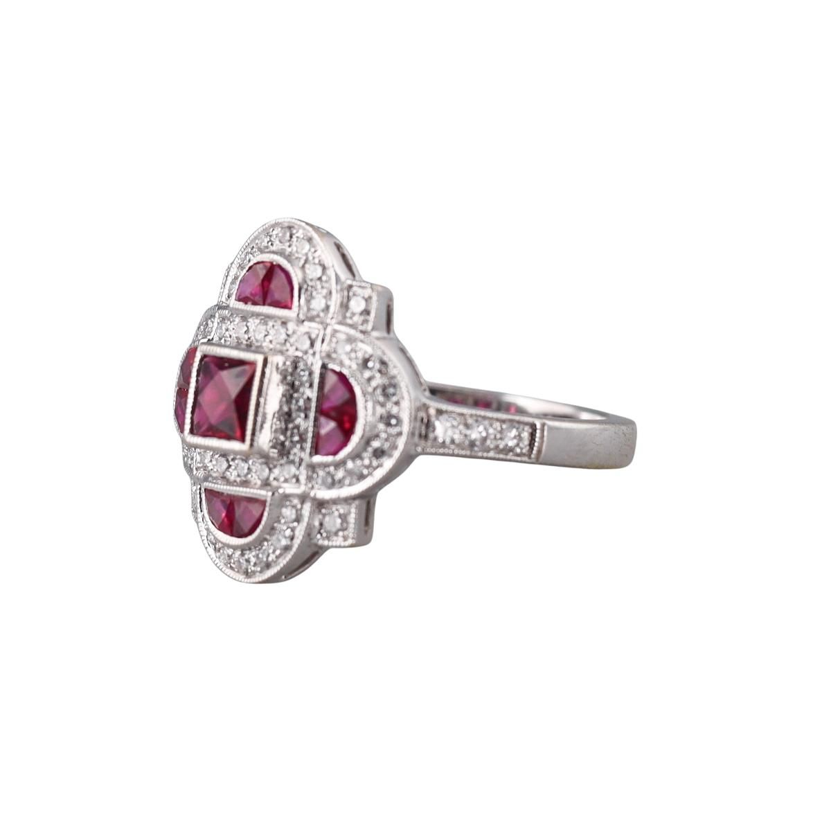 18k Gold Diamond Ruby Ring