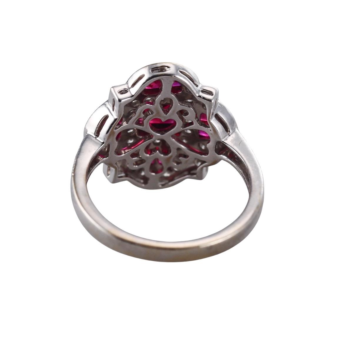 18k Gold Diamond Ruby Ring