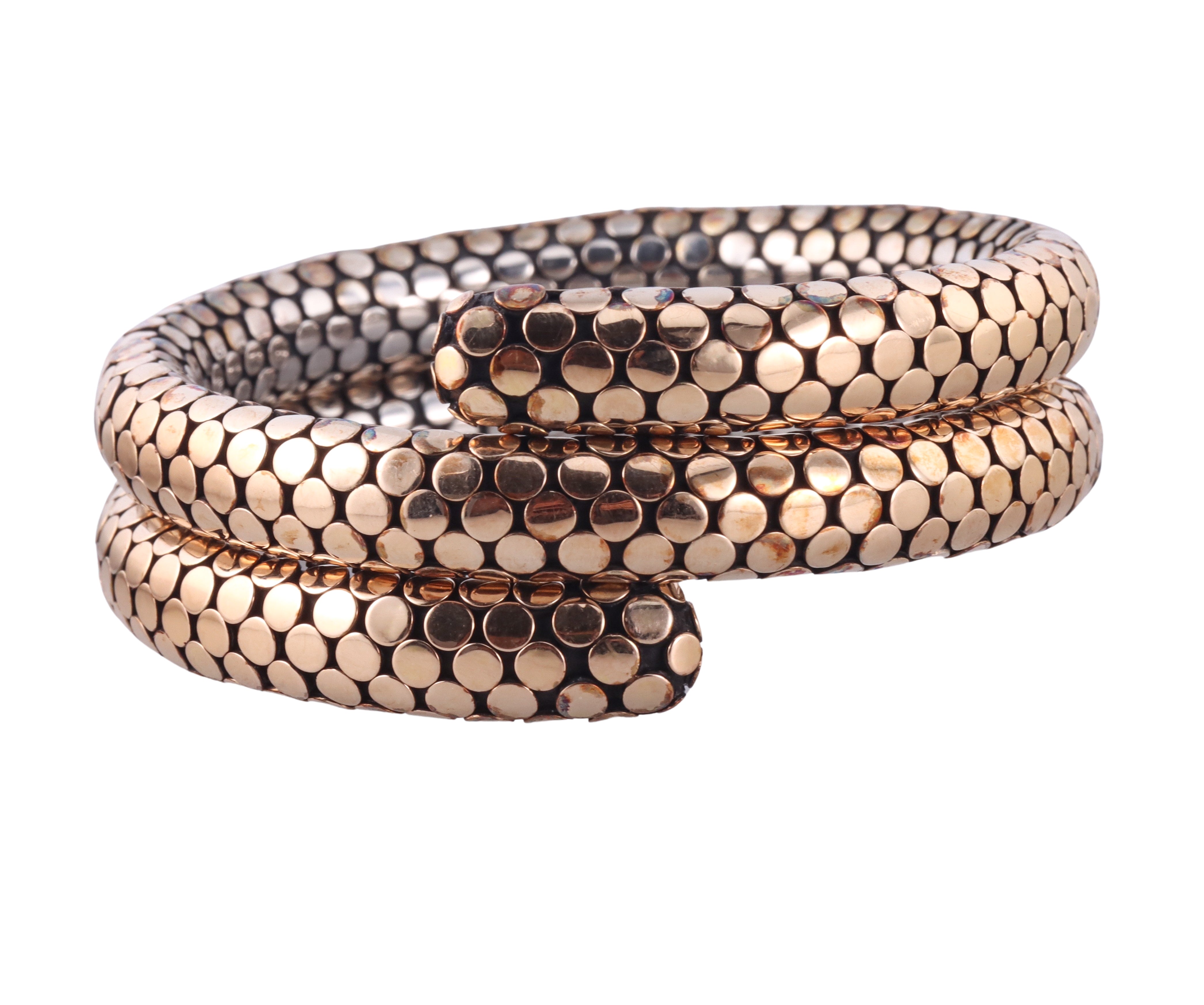 John Hardy Dots Silver Bonded Gold Coil Wrap Bracelet