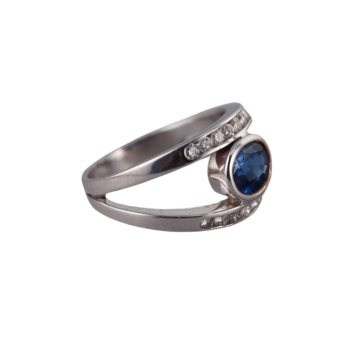 1.74ct Sapphire Diamond Gold Ring