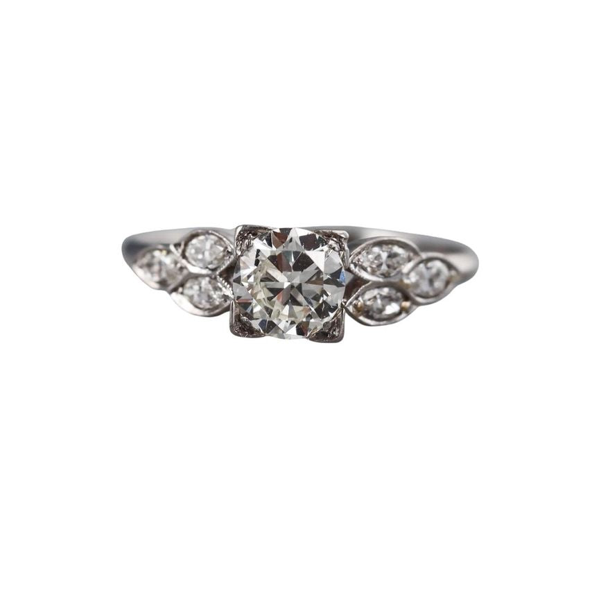 Art Deco Platinum Diamond Engagement Ring
