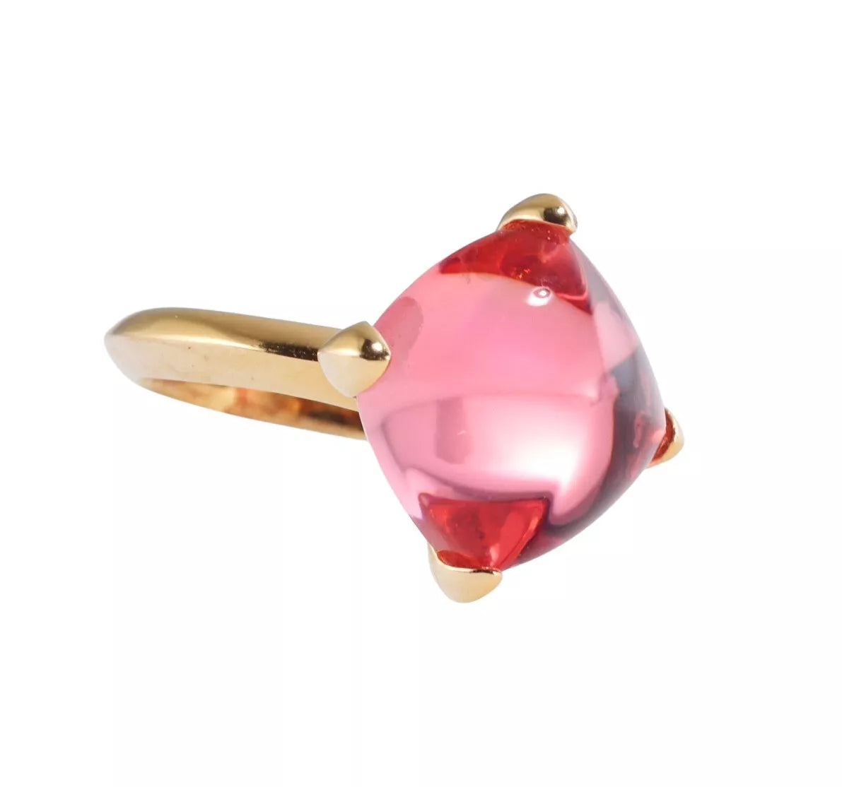 Baccarat Gold Plated Sterling Silver Tourmaline Crystal Medicis Ring