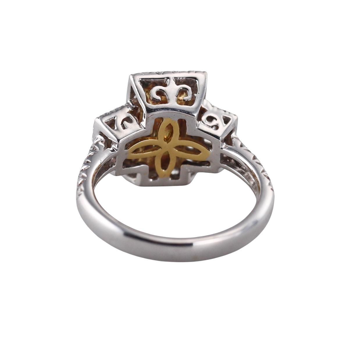 18k Gold Diamond 1.32ct Emerald Ring