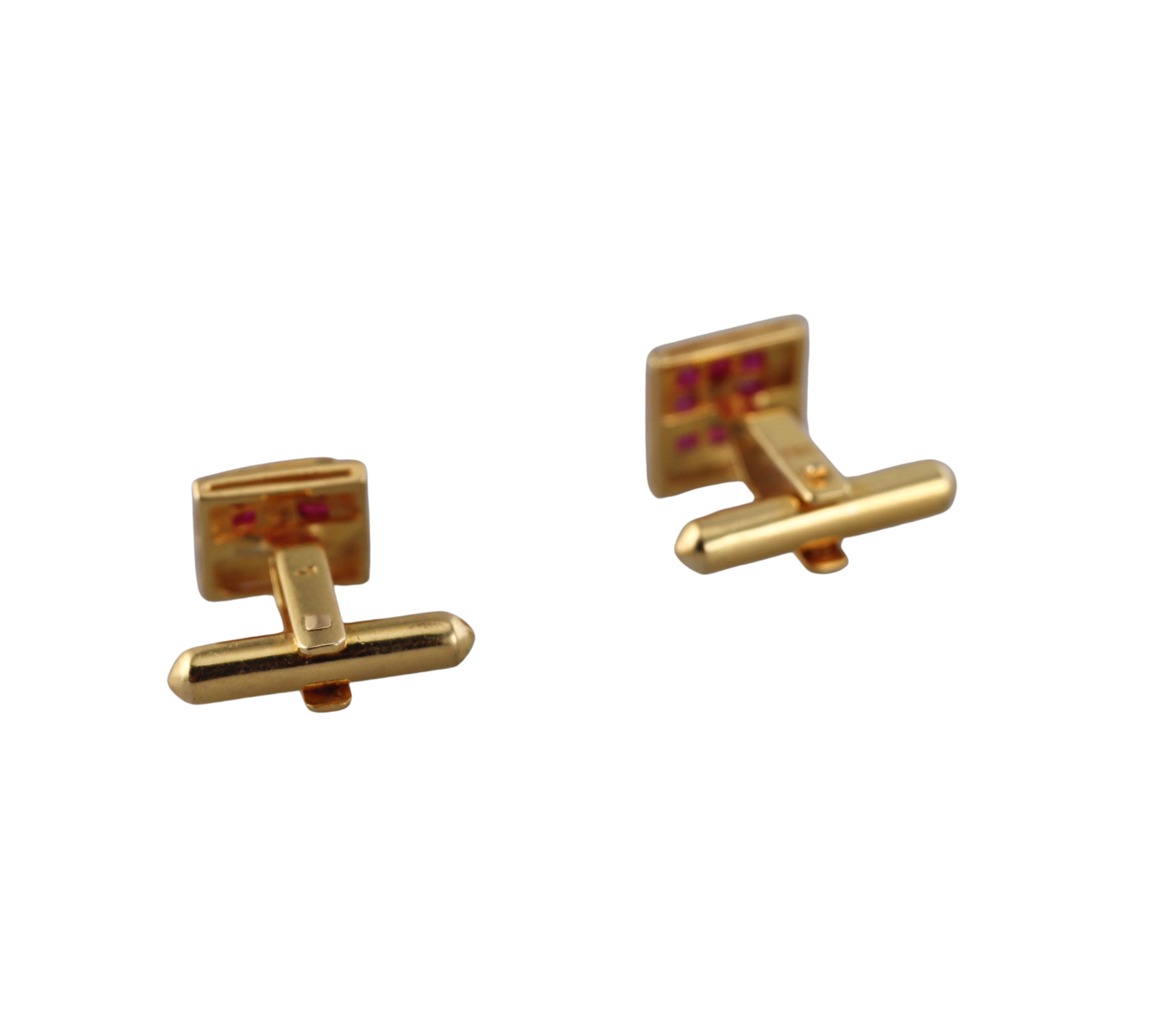 18k Gold Ruby Diamond Cufflinks