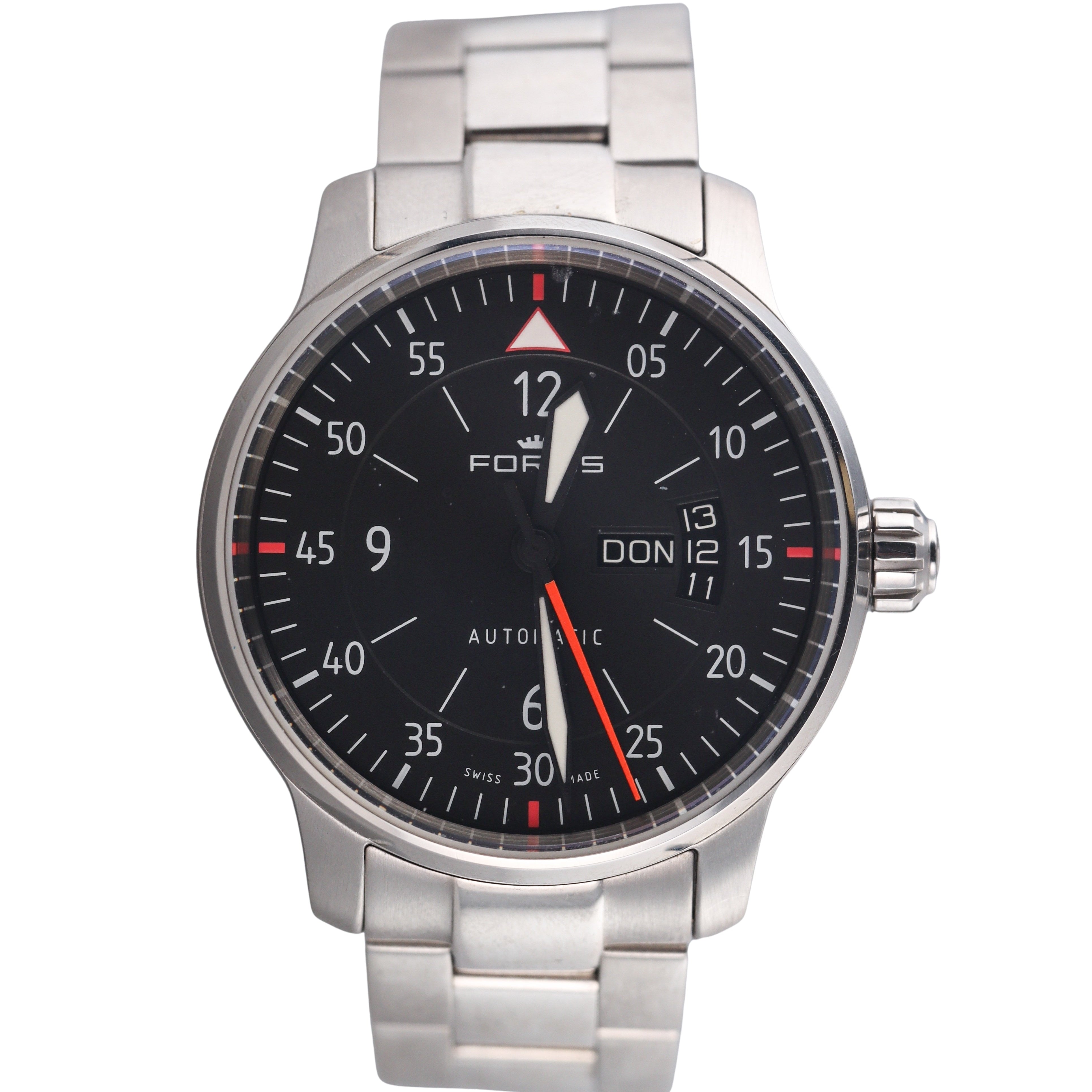 Fortis Aviatis Cockpit Day Date Automatic Black Dial Watch 704.21.158/1323