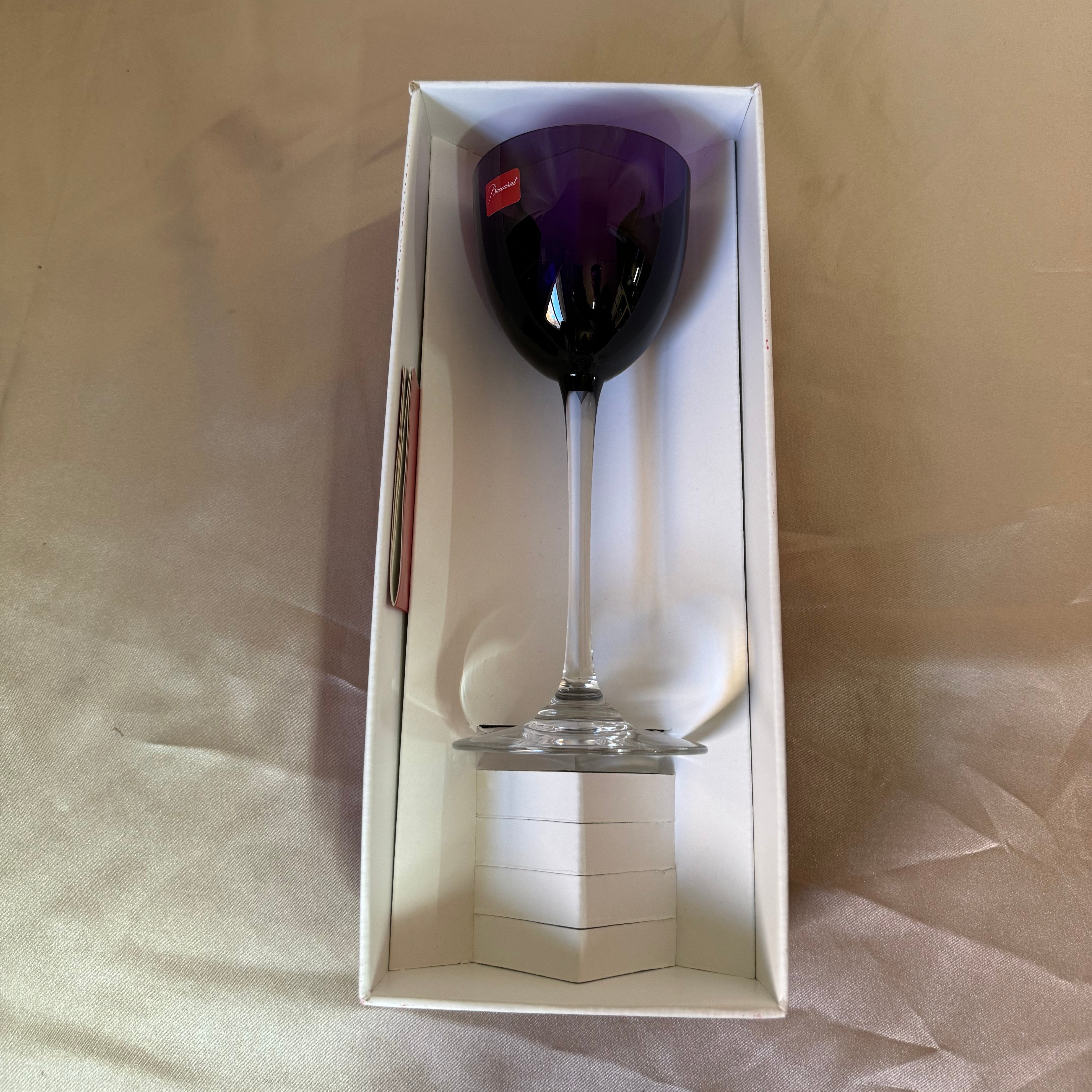 New Old Stock Baccarat Perfection Purple Wine Glass Set of 2 1123132