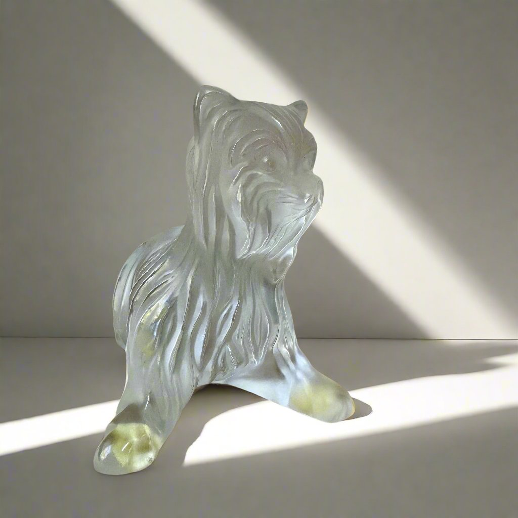 New Old Stock Lalique Crystal Super Boy Yorkshire Terrier  1174500