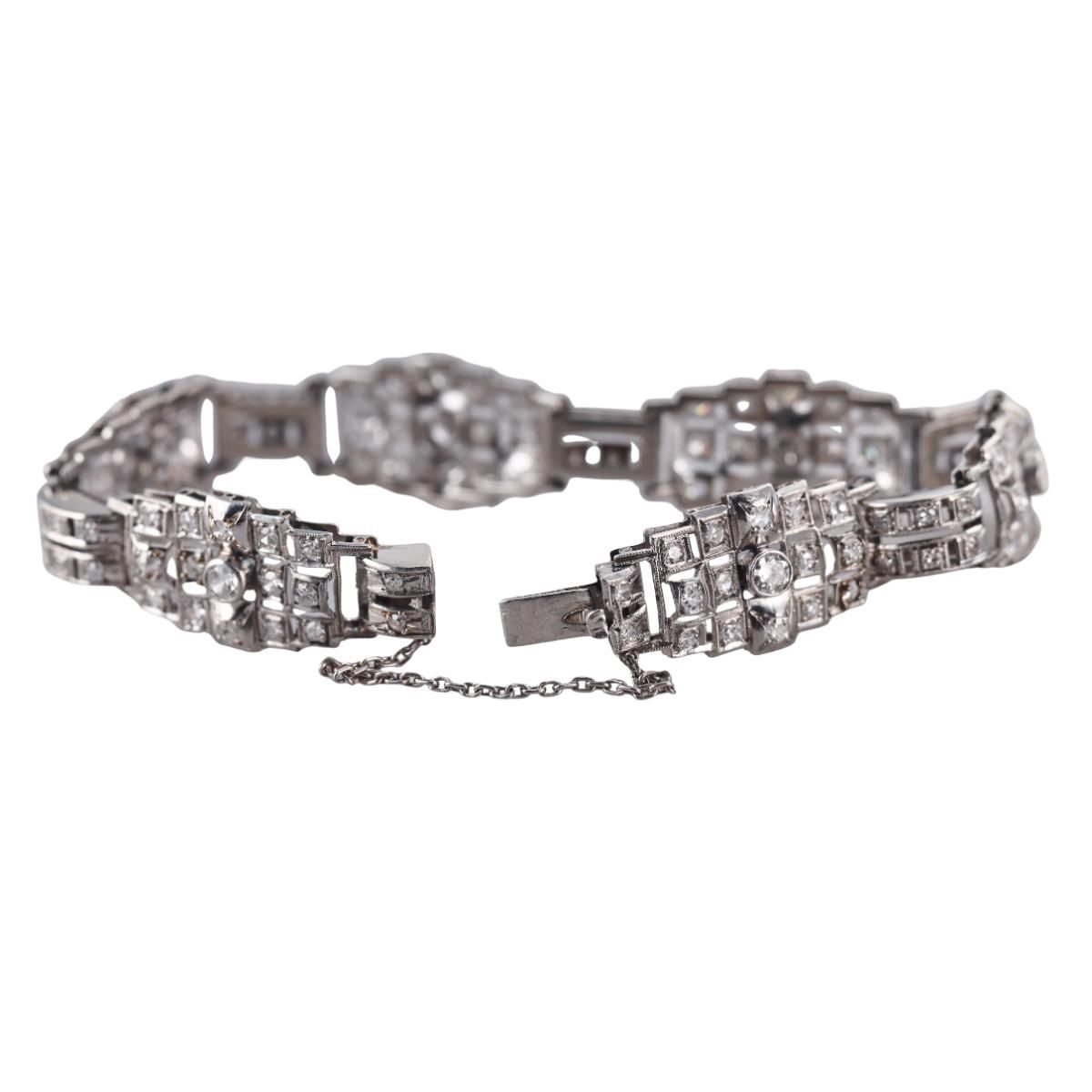 Art Deco Platinum 2.50ctw Diamond Bracelet