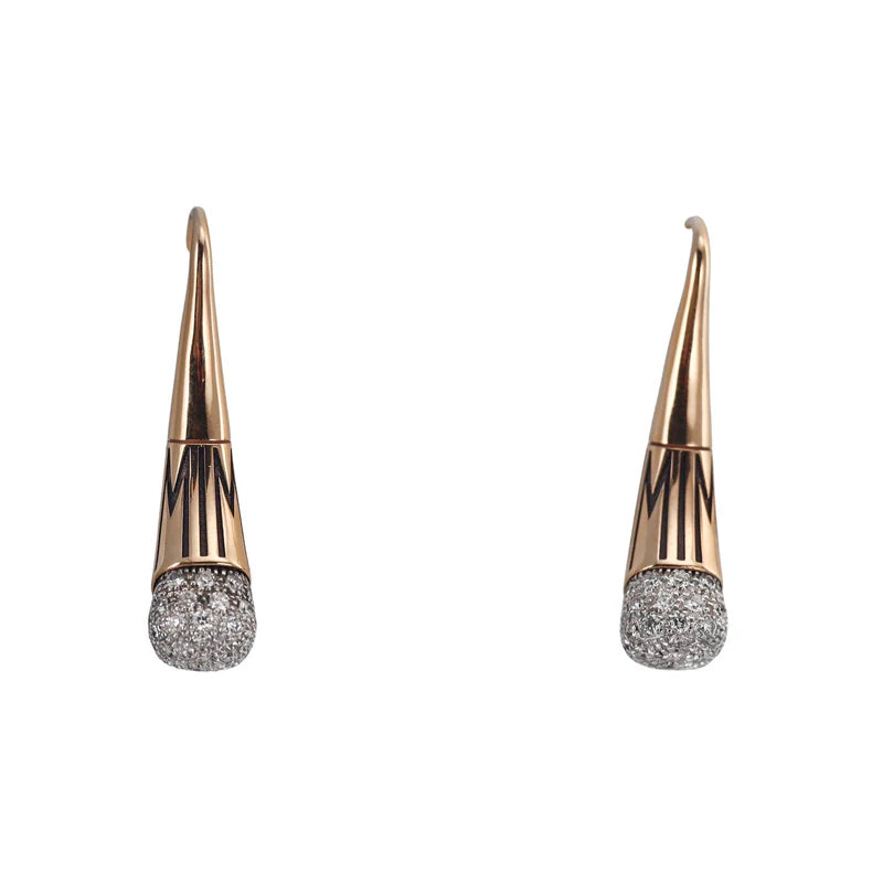 Mimi Milano Tam Tam Rose Gold Diamond Enamel Earrings
