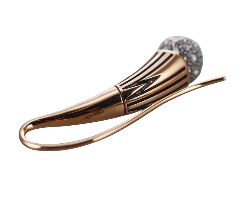 Mimi Milano Tam Tam Rose Gold Diamond Enamel Earrings