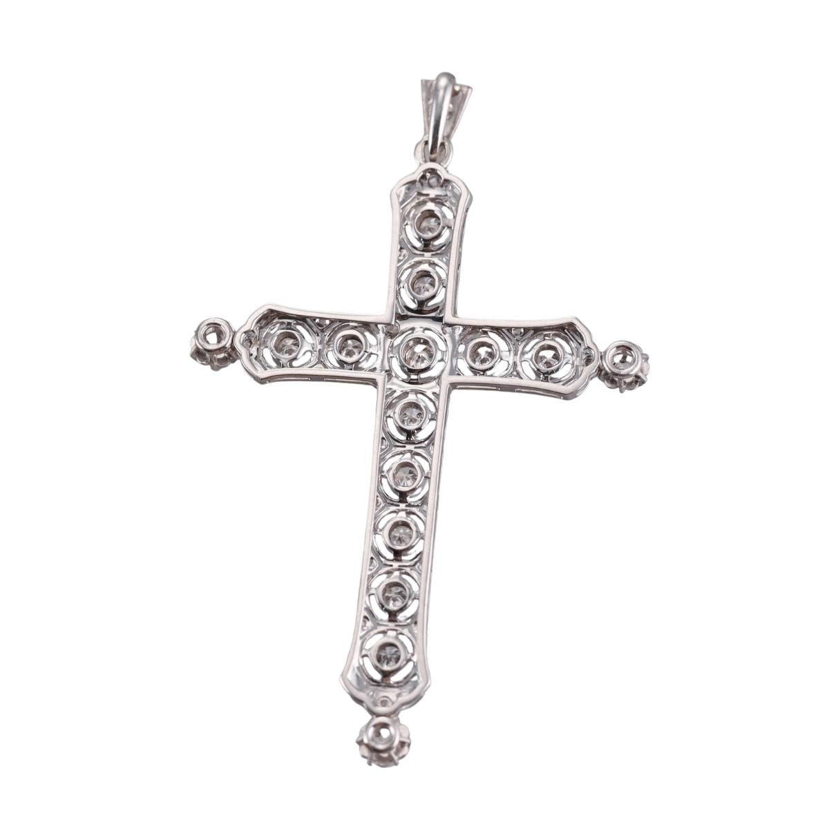 18k Gold Diamond Cross Pendant