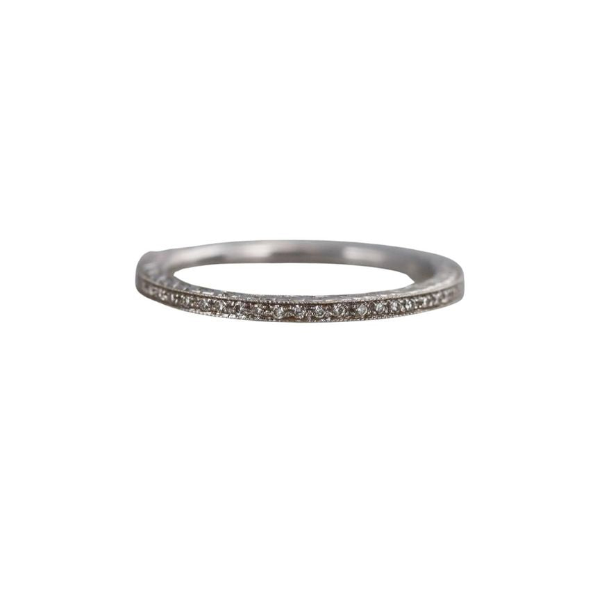 18k Gold Diamond Thin Wedding Band Ring