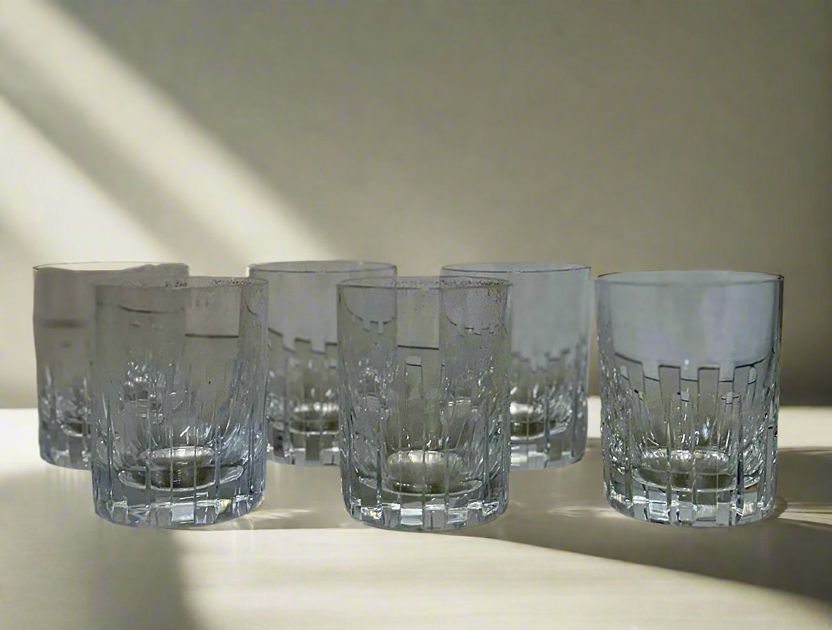 Baccarat Crystal Old Fashioned Rotary Tumblers Set of 6 #78