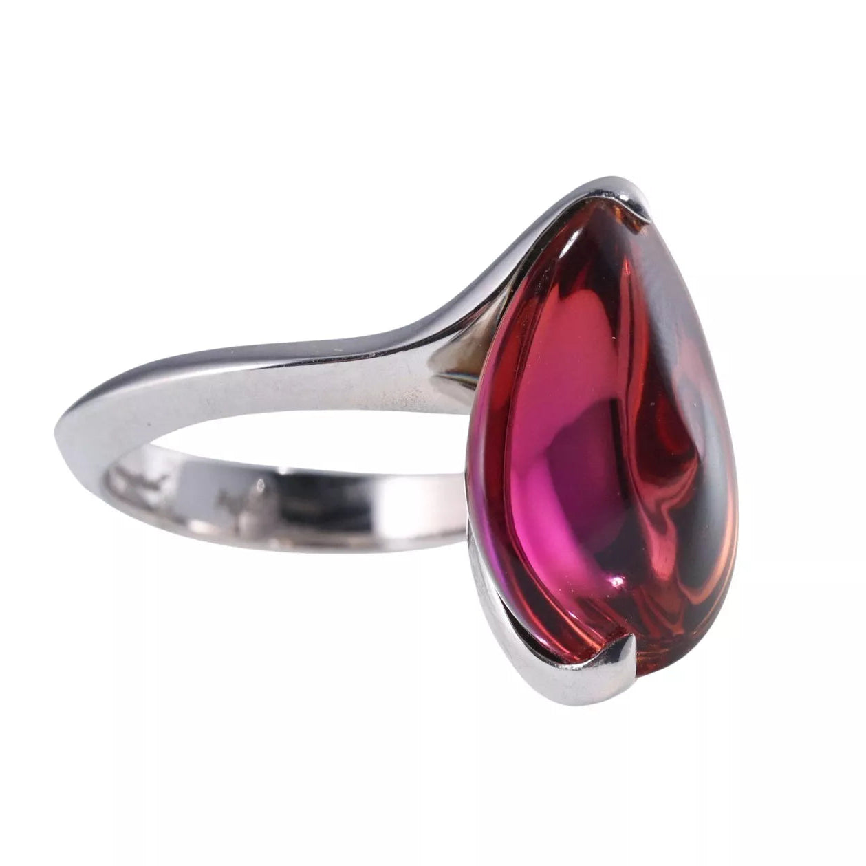 Baccarat Sterling Silver Aqua Crystal Psychedelic Ring