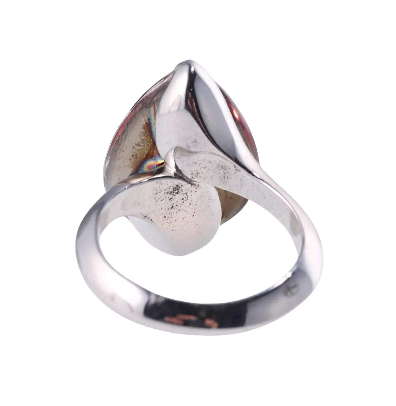 Baccarat Sterling Silver Aqua Crystal Psychedelic Ring