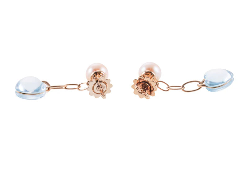 Mimi Milano Juliet Heart Blue Topaz Gold Drop Earrings