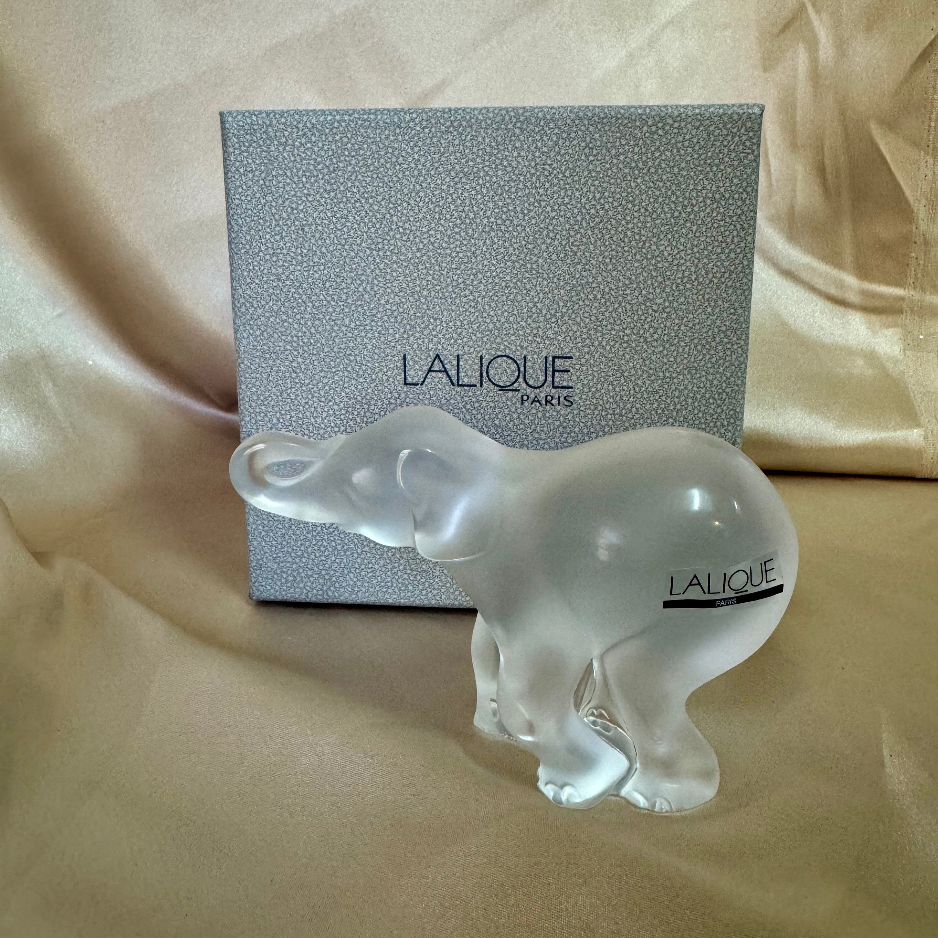 New Old Stock Lalique Crystal Clear Elephant Cub Figure 1179300