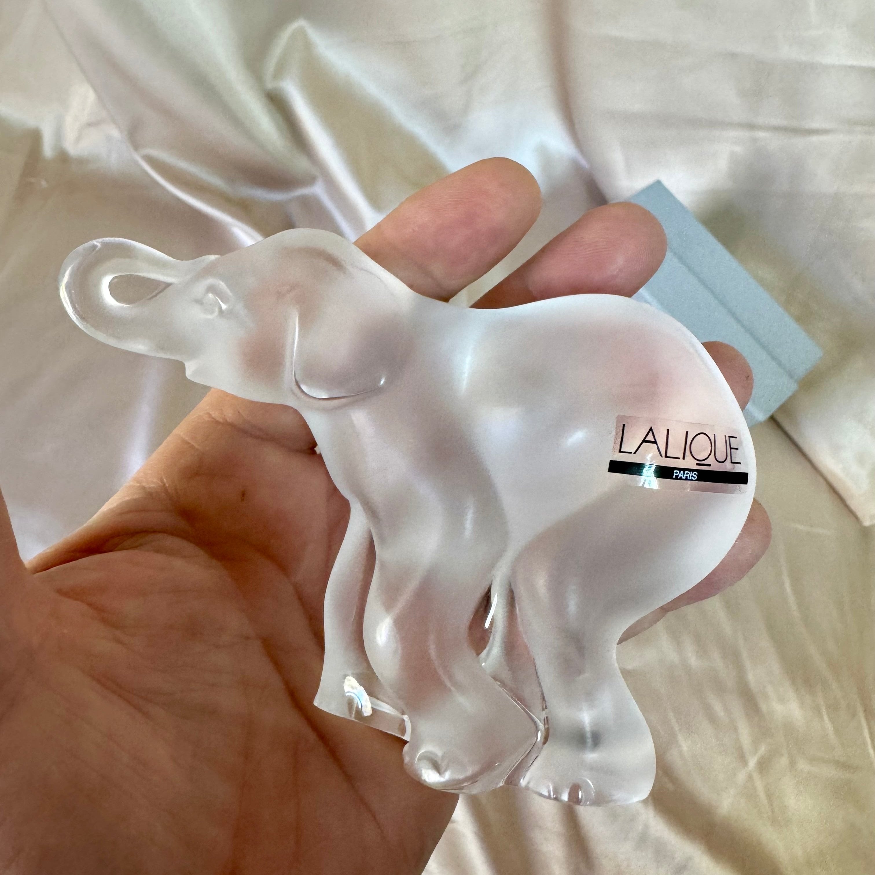 New Old Stock Lalique Crystal Clear Elephant Cub Figure 1179300