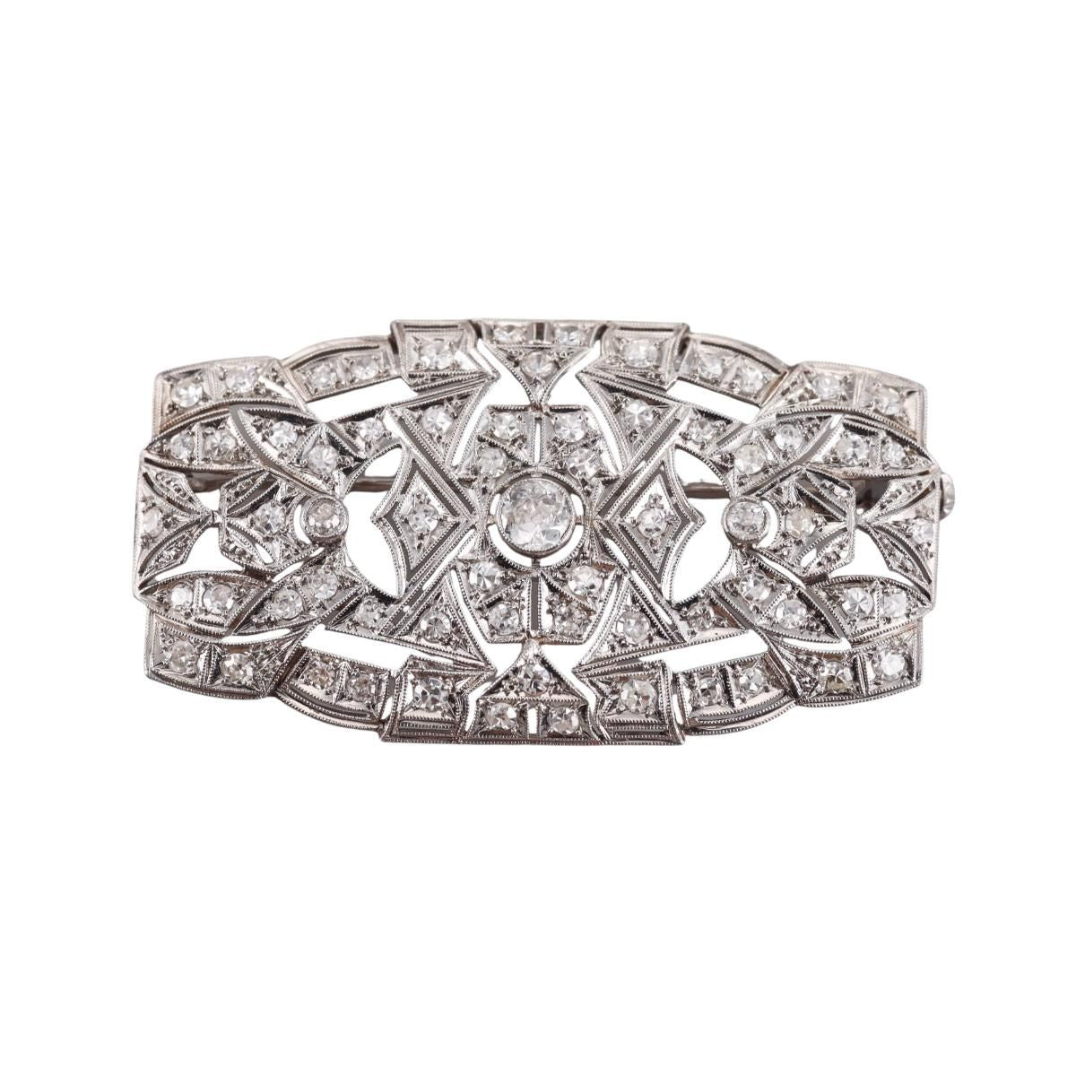 Platinum Diamond Brooch Pendant