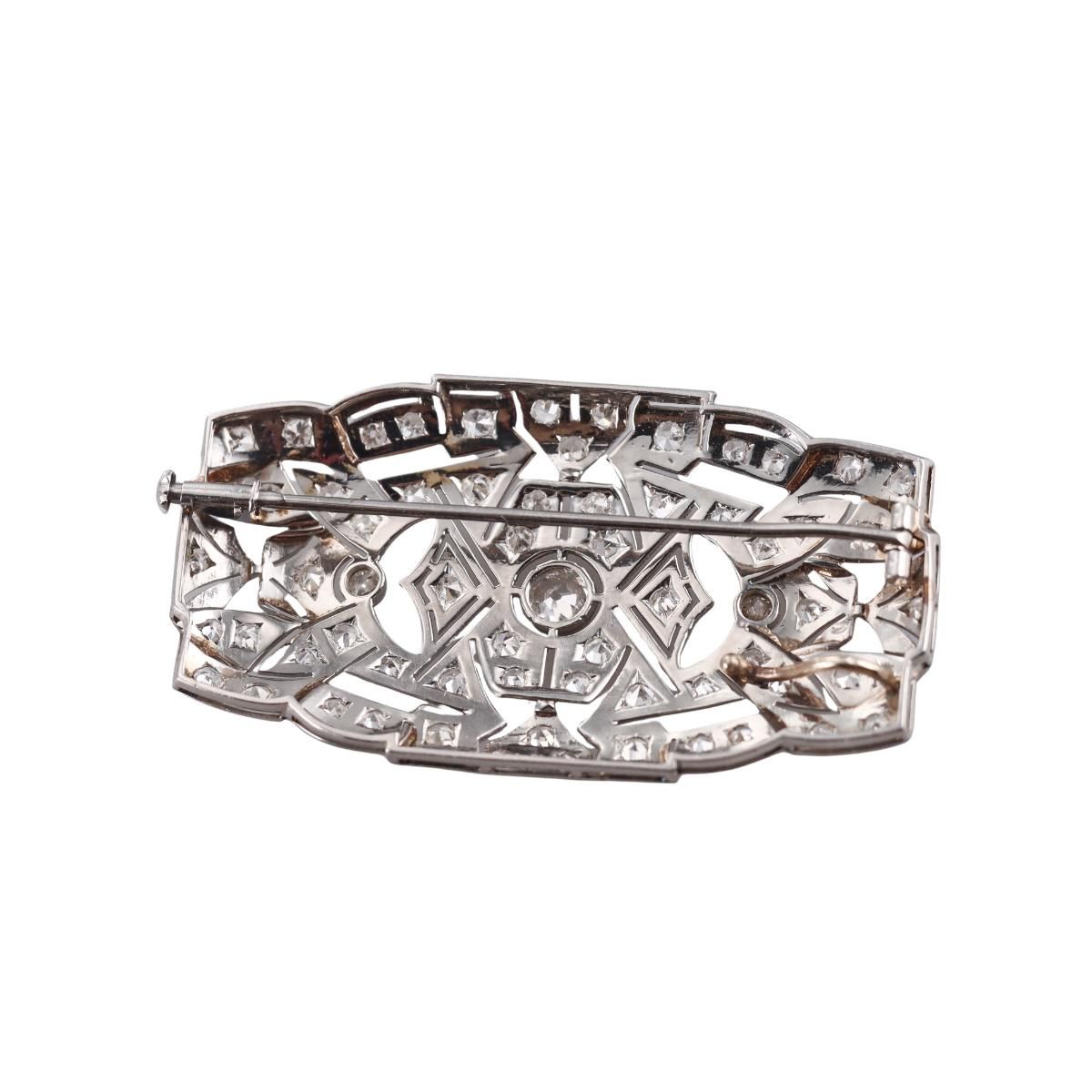 Platinum Diamond Brooch Pendant