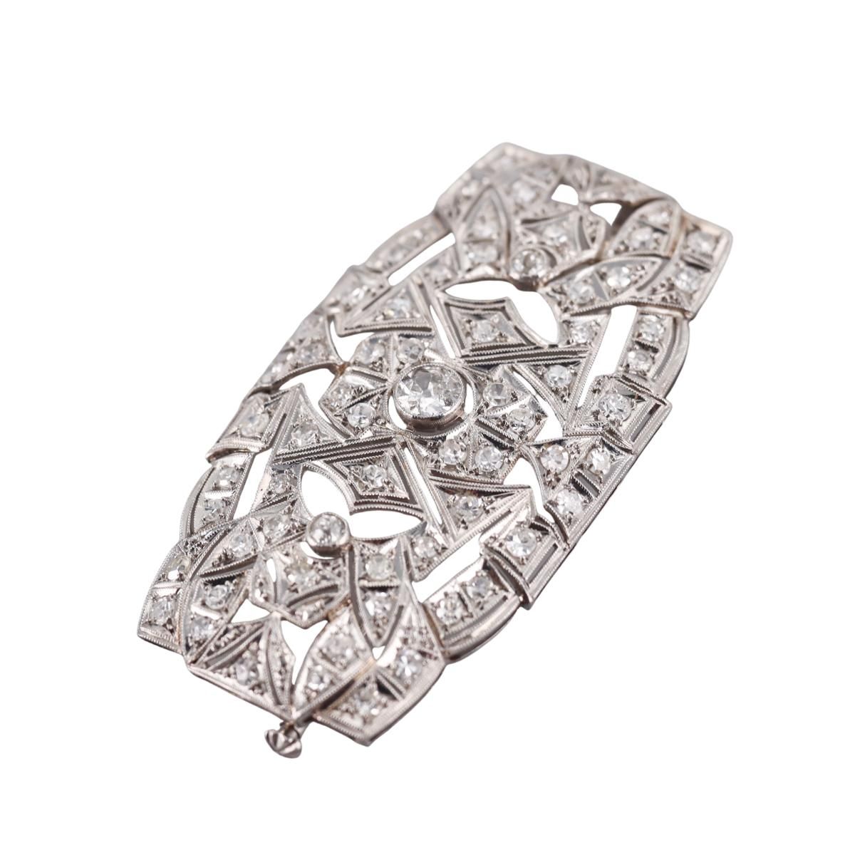 Platinum Diamond Brooch Pendant