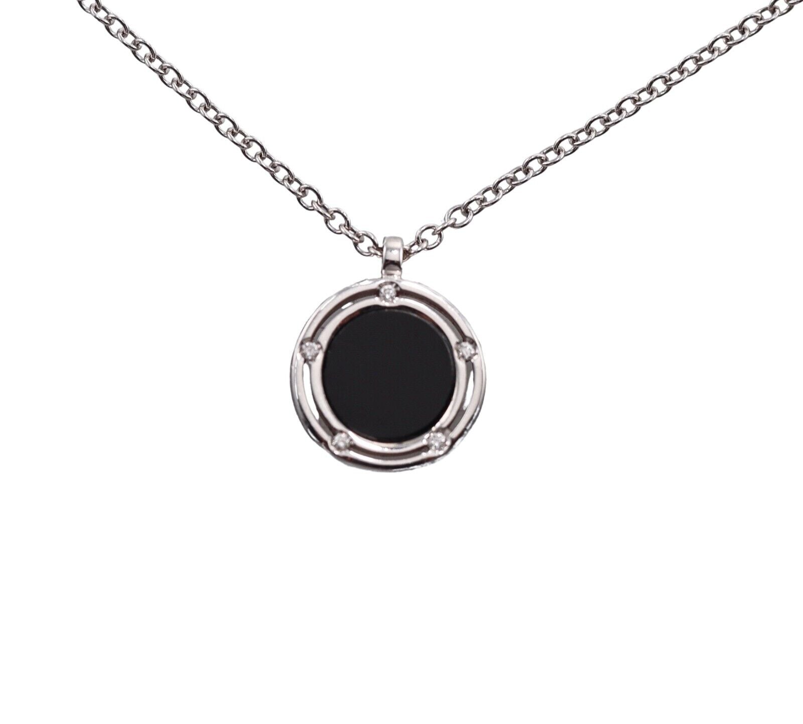 Damiani D.Side 18k Gold Diamond Onyx Pendant Necklace